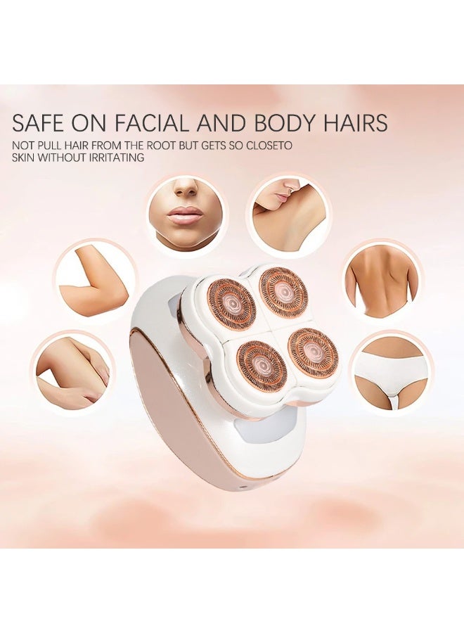 5-in-1 Painless Electric Hair Removal for Women - Cordless IPX7 Waterproof Razor for Bikini, Underarms, Legs, Arms | rechargeable Ladies Shaver with 4 Heads - Image 4