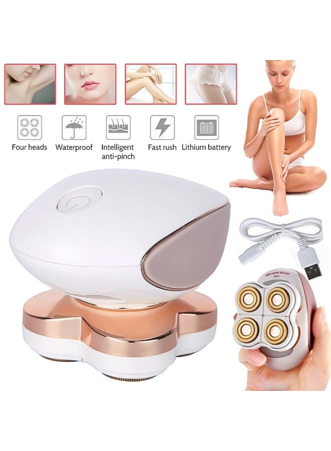 5-in-1 Painless Electric Hair Removal for Women - Cordless IPX7 Waterproof Razor for Bikini, Underarms, Legs, Arms | rechargeable Ladies Shaver with 4 Heads - Image 5