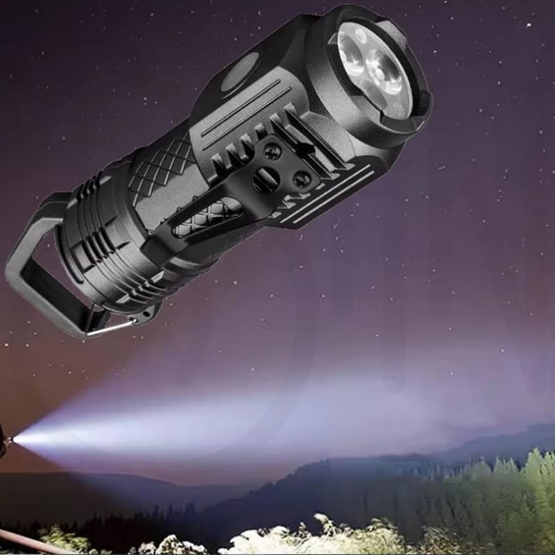 Ostin ThreeEyed Mini Flash Super Power Flashlight Rechargeable Mini Torch Flashlights for Night Working Running Camping Hikking - Image 1