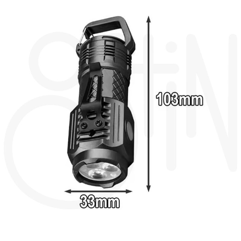 Ostin ThreeEyed Mini Flash Super Power Flashlight Rechargeable Mini Torch Flashlights for Night Working Running Camping Hikking - Image 3