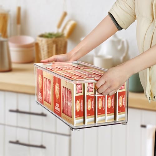 Hudgan 2 Pack Deep Freezer Organizer Bins, Straight Side Stackable Chest Freezer Storage Bins, Pantry organizers and Storage, Food-Grade Plastic - Image 5