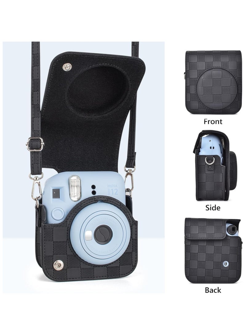 general Fujifilm Instax Mini 12 / Polaroid mini 12 Case, Fujifilm Instax Mini 12 Instant Camera PU Leather Case with Adjustable Shoulder Strap Removable Case - Image 3