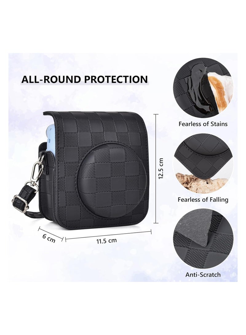 general Fujifilm Instax Mini 12 / Polaroid mini 12 Case, Fujifilm Instax Mini 12 Instant Camera PU Leather Case with Adjustable Shoulder Strap Removable Case - Image 2
