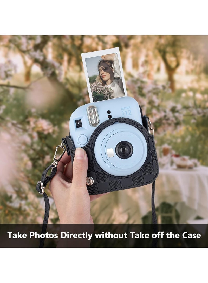 general Fujifilm Instax Mini 12 / Polaroid mini 12 Case, Fujifilm Instax Mini 12 Instant Camera PU Leather Case with Adjustable Shoulder Strap Removable Case - Image 5
