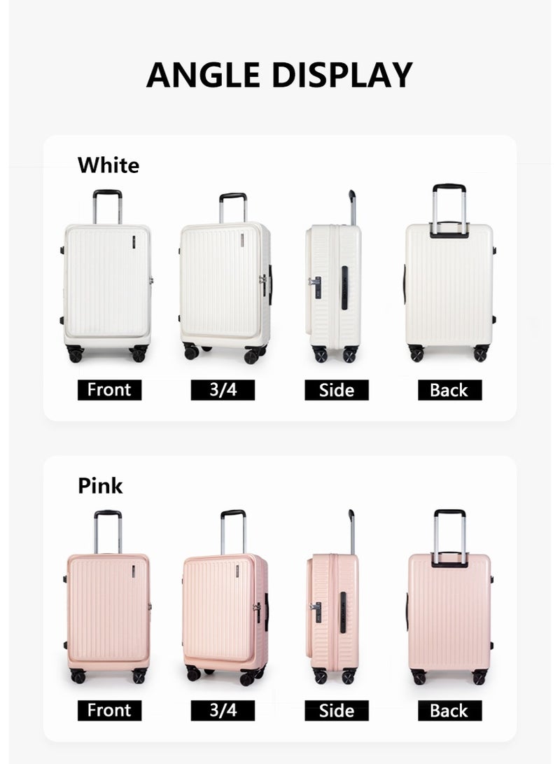 NEWCOM Travel Luggage PC Carry-on Luggage with Front Open Laptop Compartment Pocket Suitcase With Spinner Wheels Large Capacity Checked-in Luggage NEWCOM - Image 5