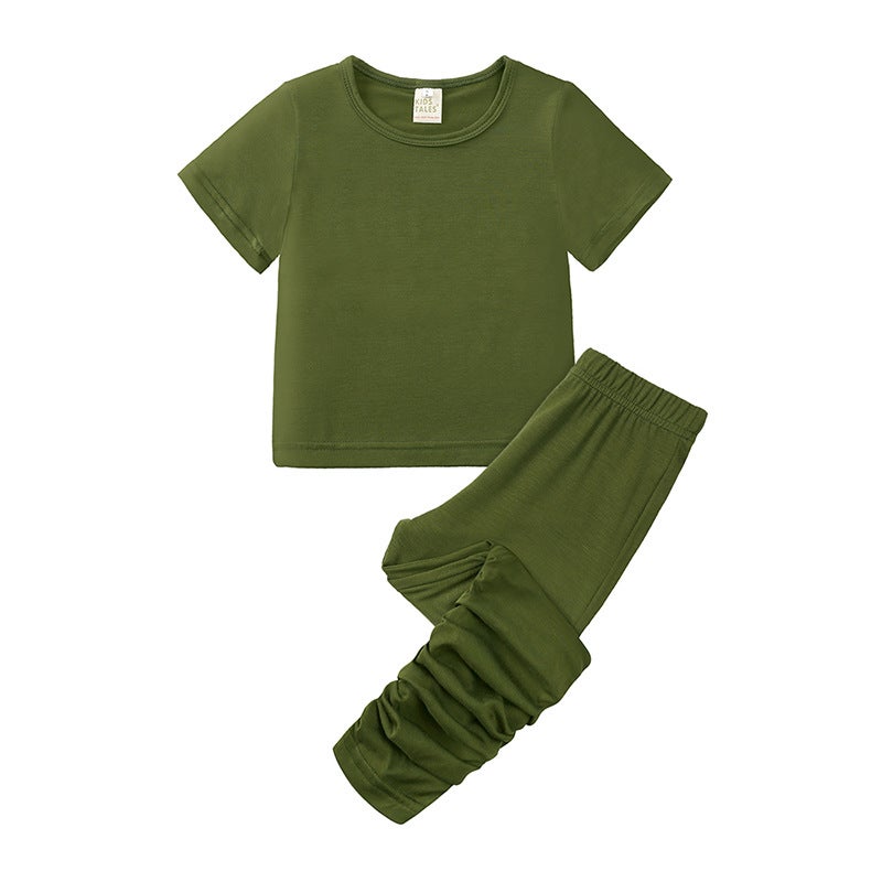 New Style Girls' Summer Casual Suit, Stylish Short-Sleeved Top And Pants Two-Piece Set For Young Children, Sportswear - Image 5