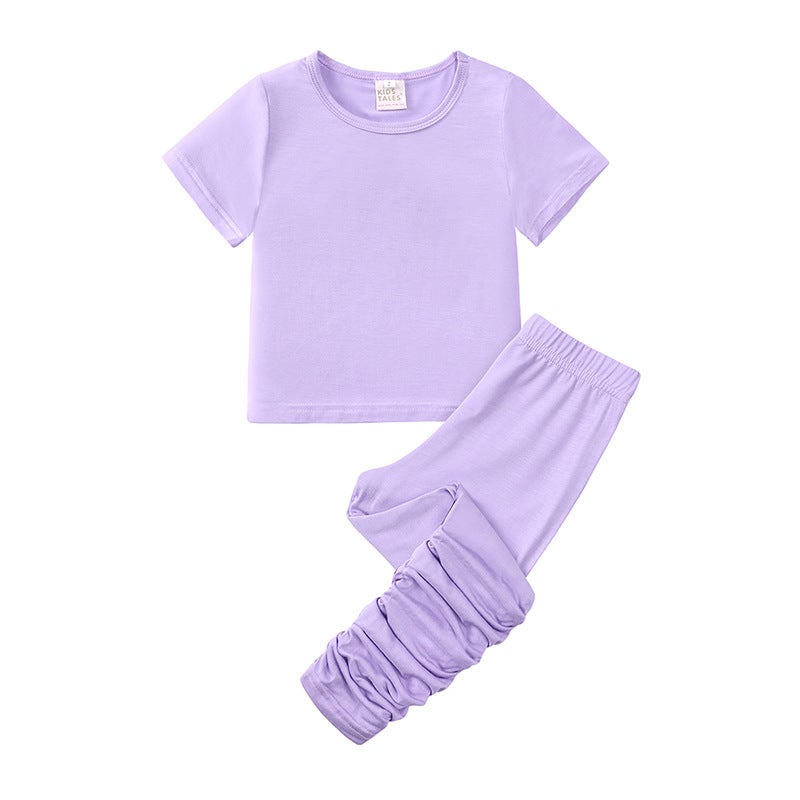 New Style Girls' Summer Casual Suit, Stylish Short-Sleeved Top And Pants Two-Piece Set For Young Children, Sportswear - Image 4
