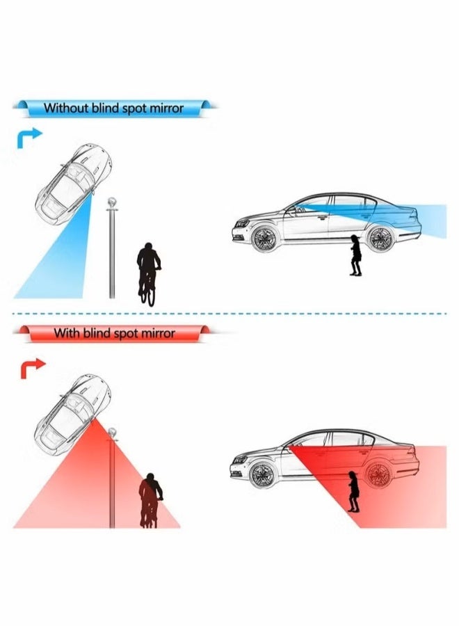 2 قطعة مرآة النقطة العمياء مستطيلة عالية الدقة زجاجية بعدسة محدبة بدون إطار قابلة للتعديل - Image 4