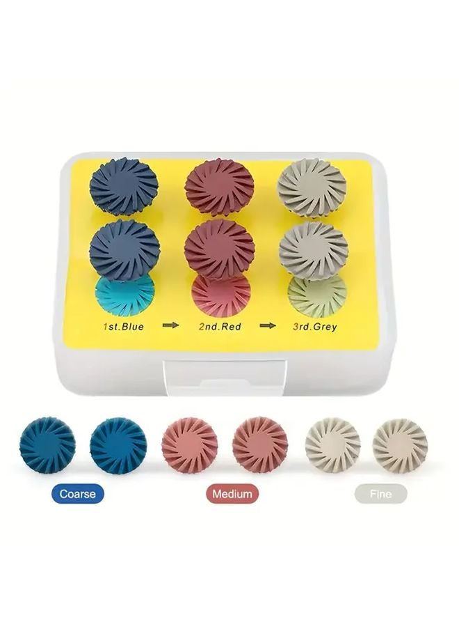 RAD0106G 6 قطع عجلات تلميع إعصارية من المطاط 14 مم خشن متوسط ناعم لتحميلة RA - Image 4