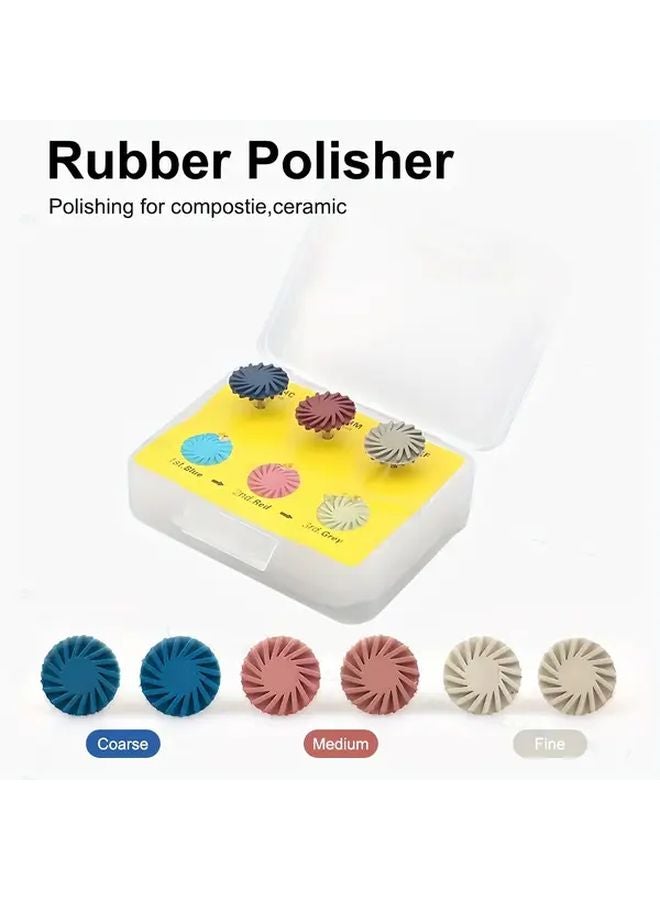 RAD0106G 6 قطع عجلات تلميع إعصارية من المطاط 14 مم خشن متوسط ناعم لتحميلة RA - Image 2