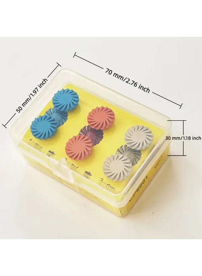 RAD0106G 6 قطع عجلات تلميع إعصارية من المطاط 14 مم خشن متوسط ناعم لتحميلة RA - Image 3