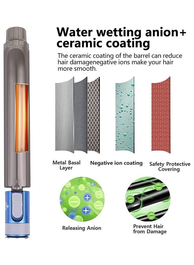 نيبمينينت أداة كي لتجعيد الشعر الاحترافية مزودة بأسطوانة مطلية بالسيراميك بمقاس 32 مم باللون: الأزرق/الرمادي - Image 4