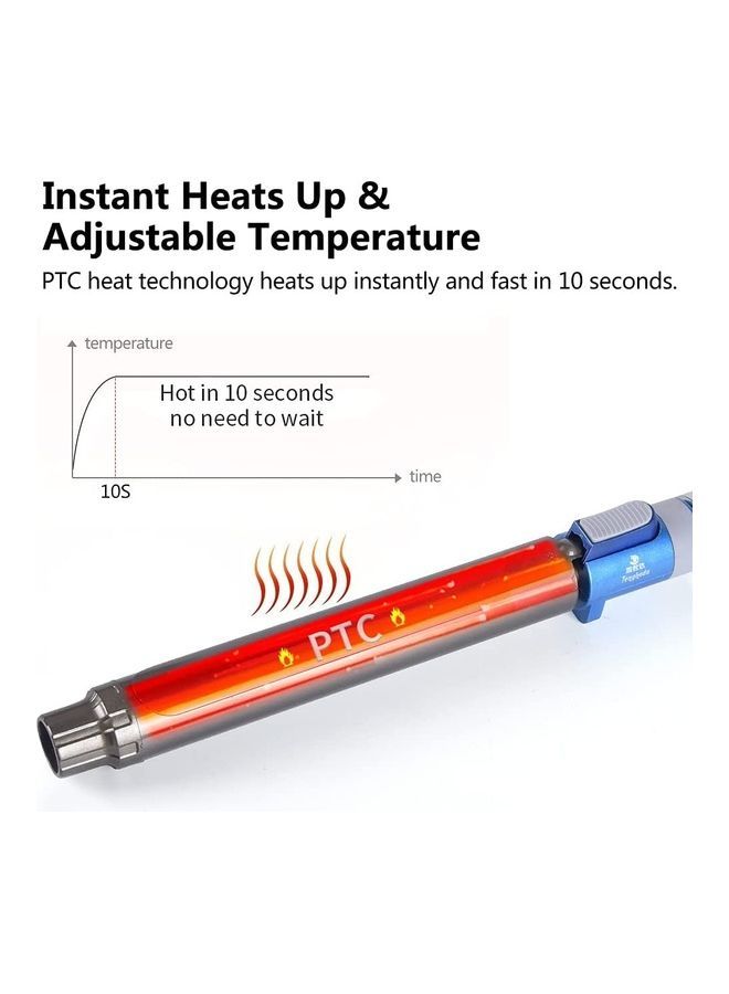 نيبمينينت أداة كي لتجعيد الشعر الاحترافية مزودة بأسطوانة مطلية بالسيراميك بمقاس 32 مم باللون: الأزرق/الرمادي - Image 2