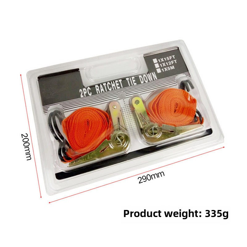 Orange 15 inch thick ratchet tensioner cargo binding belt car fastener polypropylene polyester tightening tensioner(9030) - Image 1