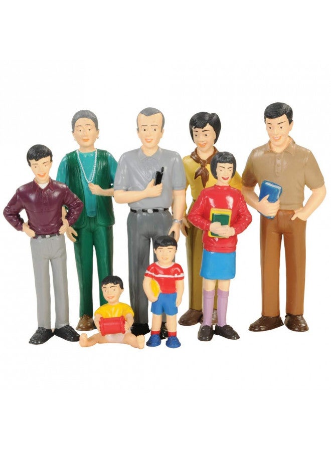 Constructive Playthings Pretend Play Family - Asian Family - Grandpa to Baby 5 inches - Image 1