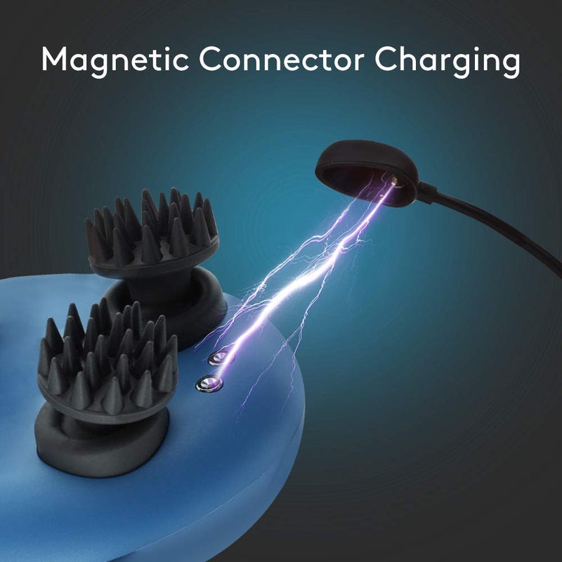Breo Portable Mini Scalp Massager, IPX7 Waterproof Wireless Massager Octopus Head, for Scalp Stress Relief (Blue - Magnetic) - Image 4
