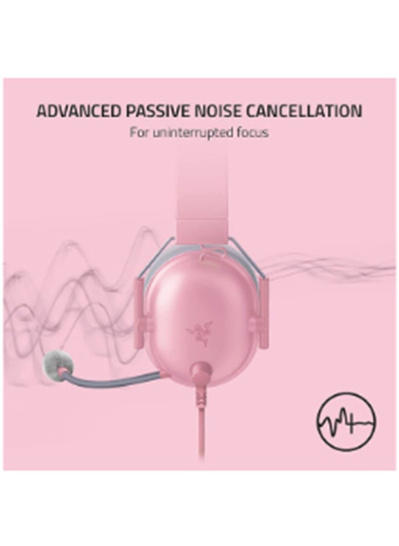 RAZER BlackShark V2 X Gaming Headset, 7.1 Surround Sound Capable, TriForce 50mm Drivers, 3.5mm Jack, Breathable Memory Foam Cushion, For PC, PS4, Nintendo Switch, Quartz Pink | RZ04-03240800-R3M1  - Image 4