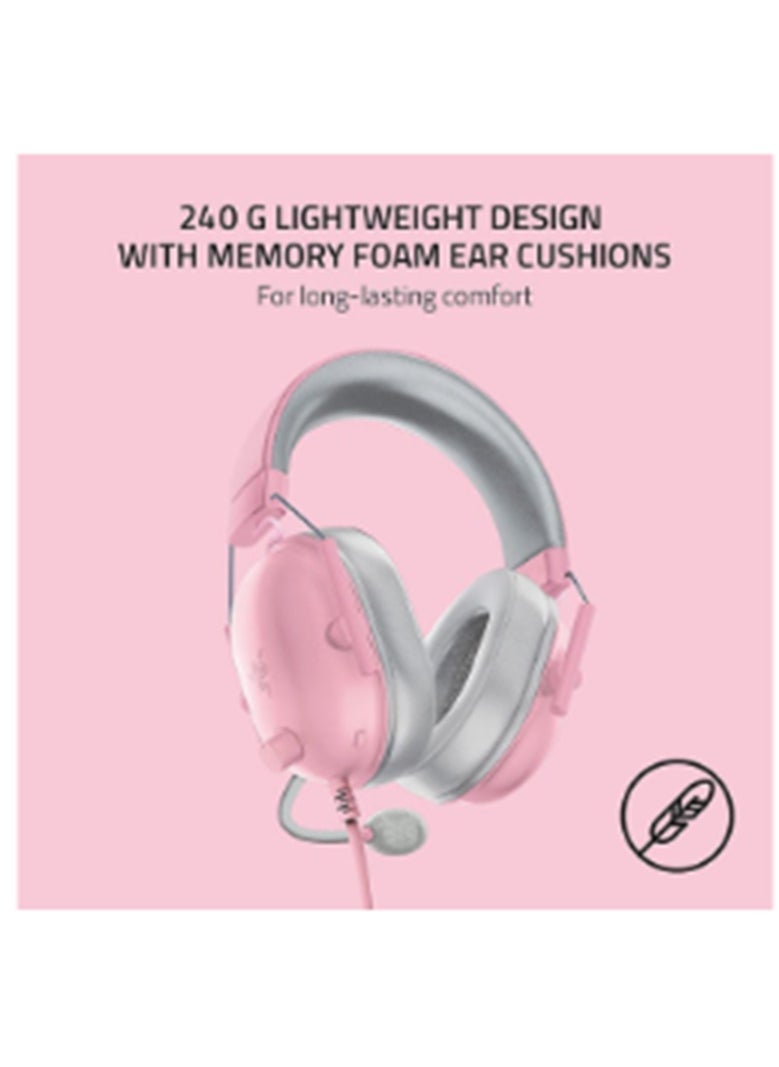RAZER BlackShark V2 X Gaming Headset, 7.1 Surround Sound Capable, TriForce 50mm Drivers, 3.5mm Jack, Breathable Memory Foam Cushion, For PC, PS4, Nintendo Switch, Quartz Pink | RZ04-03240800-R3M1  - Image 5