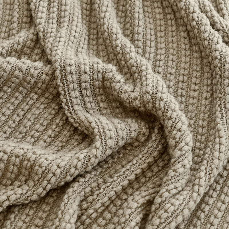 Blagic Knitted Throw Blanket for Couch Soft Farmhouse Throw Blanket with Tassels Home Decorative Lightweight Throw Blankets Camel Throws for Bed/Chair/Sofa  50"" W x 60"" L - Image 5