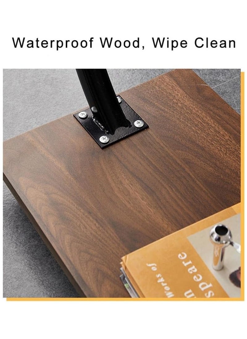 Sofa End Table, Narrow Side Table C Shaped Sofa Side Table with Metal Frame, Coffee Snack Couch Table for Living Room, Bedroom, Bedside (Rectangular)