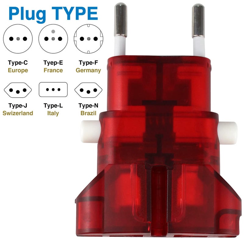 ROAD WARRIOR International Travel Plug Adapter Europe/UK/Australia/USA/India/China Does Not Convert Voltage Slim RW101CR - Image 2
