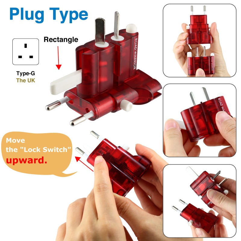 ROAD WARRIOR International Travel Plug Adapter Europe/UK/Australia/USA/India/China Does Not Convert Voltage Slim RW101CR - Image 5