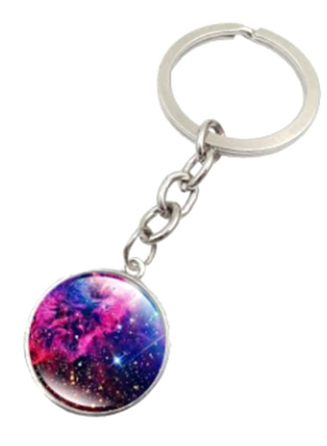 نيبمينينت سلسلة مفاتيح بدلاية بتصميم قمر كامل بطبعة مجرة