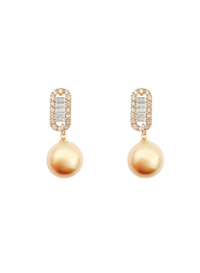 Goolsky 925 Silver Needle Luxury Zircon Geometric Earrings for Women – Pearl Studs, Zircons & Pearls Geometric Design, Hypoallergenic, Daily/Parties Wear, Sparkling - Image 4