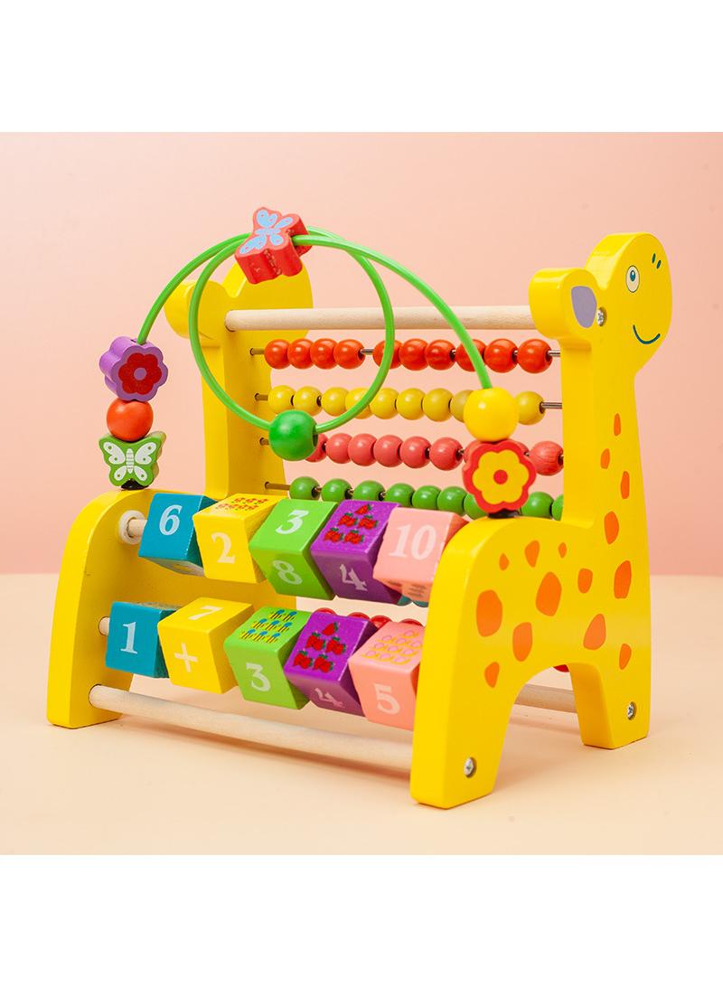 Y&D Wooden Deer Functional Calculation Frame For Children Children's Early Education Puzzle Toys  - Image 1