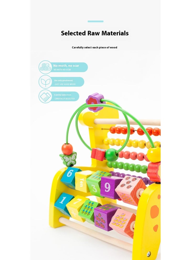 Y&D Wooden Deer Functional Calculation Frame For Children Children's Early Education Puzzle Toys  - Image 3