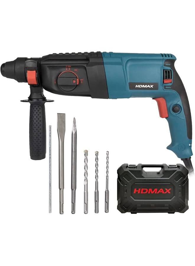 erorex H.D.Max 800W Rotary Hammer Drill With 5 Pcs Drill And Chisels 28Mm Industrial Rotary Hammer Drill Rotary Hammer Drill Machine Cordless Electric Hammer Drill 2603 - Image 1