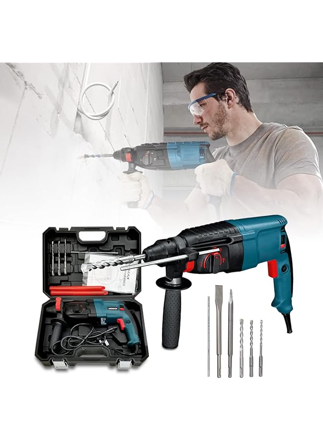 erorex H.D.Max 800W Rotary Hammer Drill With 5 Pcs Drill And Chisels 28Mm Industrial Rotary Hammer Drill Rotary Hammer Drill Machine Cordless Electric Hammer Drill 2603 - Image 4