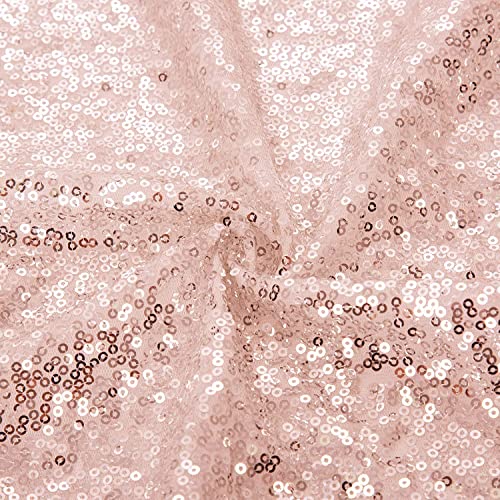 PINK WINGS Polyester Women's Sequin Jacket Long Sleeve Open Neck Glitter Cropped Blazer Bolero Shrug (Small, Rose Gold) - Image 5