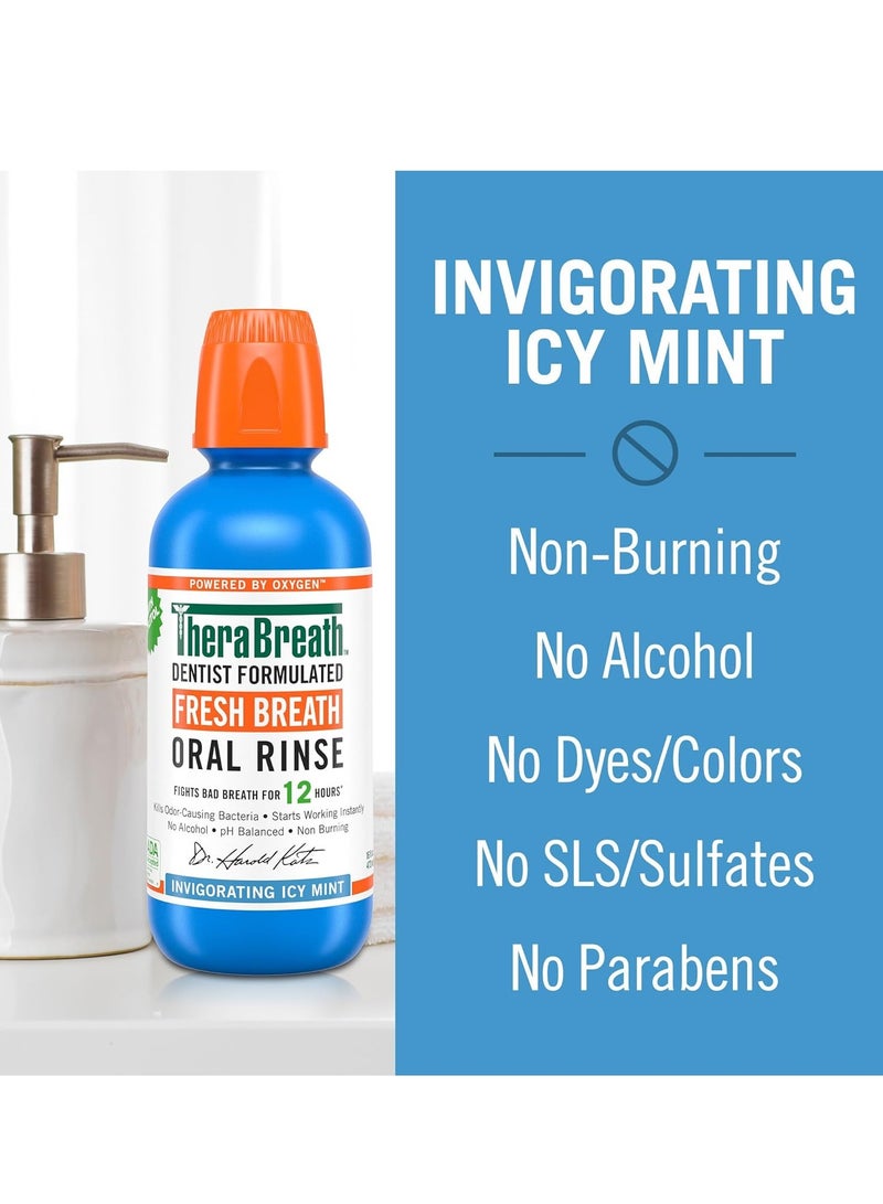 TheraBreath Fresh Breath Oral Rinse Invigorating Icy Mint 473ml - Image 4