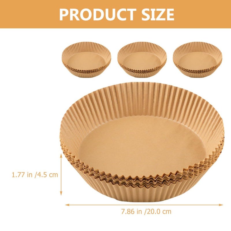 200pcs Air Fryer Paper Liners Round Heat Resistant Non Stick Parchment Baking Sheets - Image 3