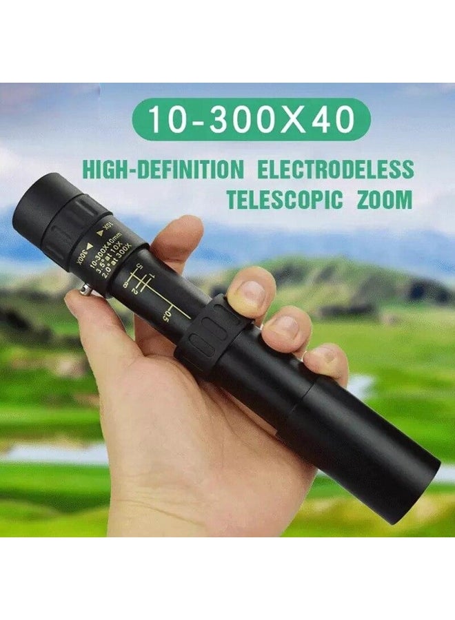 Generic 10-300x40 Zoom Portable Telescope  Metal Monocular Long Range Binoculars Powerful Professional HD For Hunting Travel - Image 2