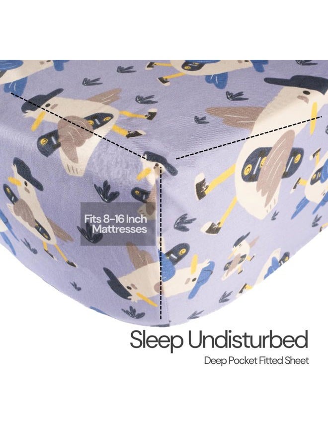 Salt Earth 100% Cotton 210TC Kids Bedsheet, Twin Fitted Sheet, Toddler Bed, 2 Piece Bedding Set- 1 Fitted Sheet and 1 Pillowcase, Themed Toddler Bed Sheets, Cute Sheets for Kids Bed (Duck) - Image 5