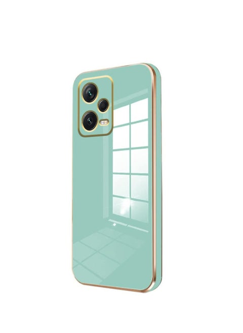 Redmi Note 12 Pro 5G Green Mobile Phone Case Cover, Luxury Plating Soft Back Cover, Raised Full Camera Protection