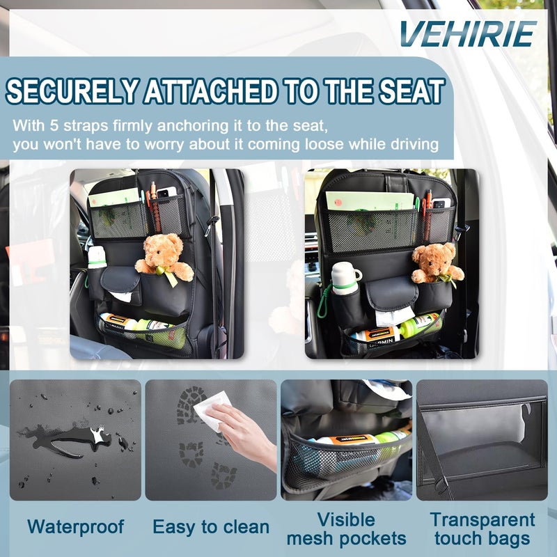 VEHIRIE Car Backseat Organiser - Black - Image 5