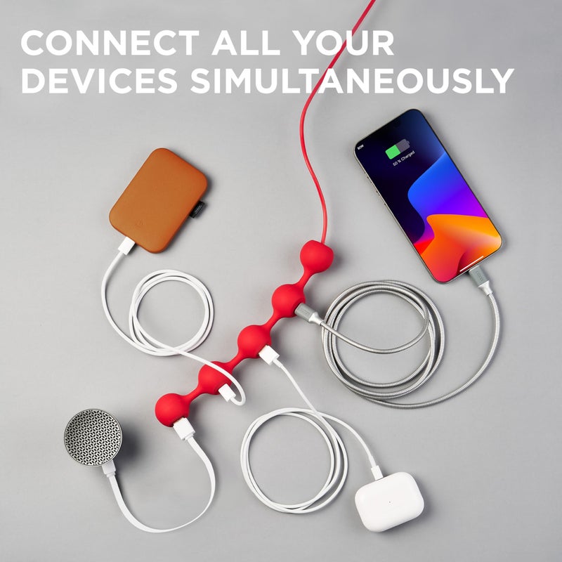 LEXON Peas HUB-C USB Hub with 2 USB-A and 2 USB-C Ports, Multiport USB Extender for MacBook, Ultrabooks and Tablets, USB C to USB Adaptor, Supports Charging and Data Transfer - Dark Green - Image 2