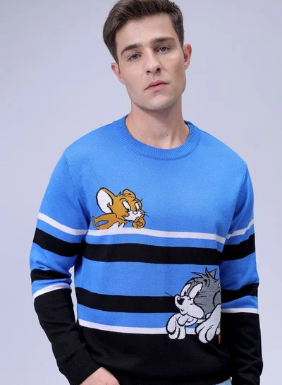 شركة المرآب الهندية Men Anime Character Crew Neck Sweater