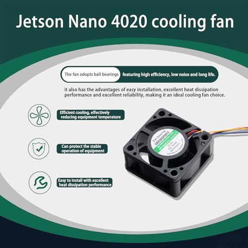 XICOOLEE DC5V Cooling Fan for Jetson Nano, 40mm, PWM Adjustable Speed, 7500 RPM, 0.20m/min Airflow, 4-Pin Connector, Compatible with Single-Board Computer & Embedded System - Image 5