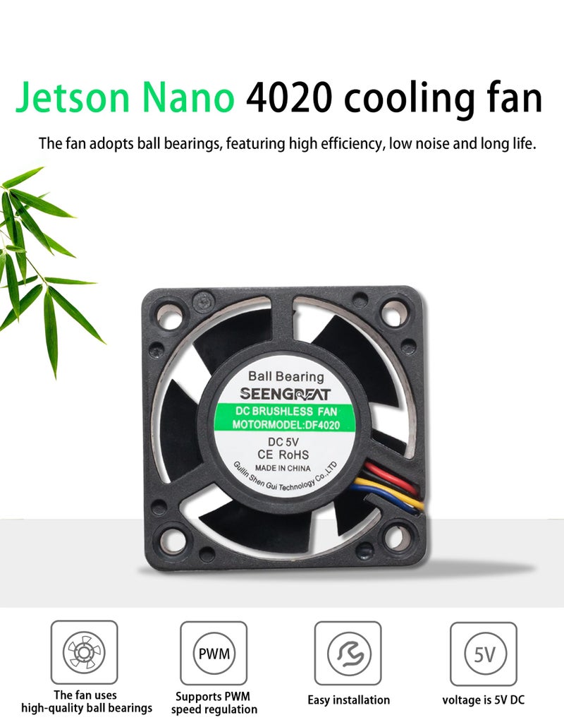 XICOOLEE DC5V Cooling Fan for Jetson Nano, 40mm, PWM Adjustable Speed, 7500 RPM, 0.20m/min Airflow, 4-Pin Connector, Compatible with Single-Board Computer & Embedded System - Image 4