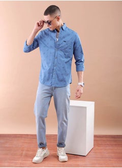 The Indian Garage Co Men Slim Fit Graphic Print Full Sleeves Spread Collar Casual Shirt  - Image 5