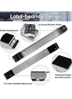 ماركة غير محددة Universal Extendable Furniture Appliance Rollers with 24 Rollers  Brakes – Strong Mover Tools for Washing Machines, Refrigerators, Dryers, Heavy-Duty Base, Bearing, Grey  - Image 2