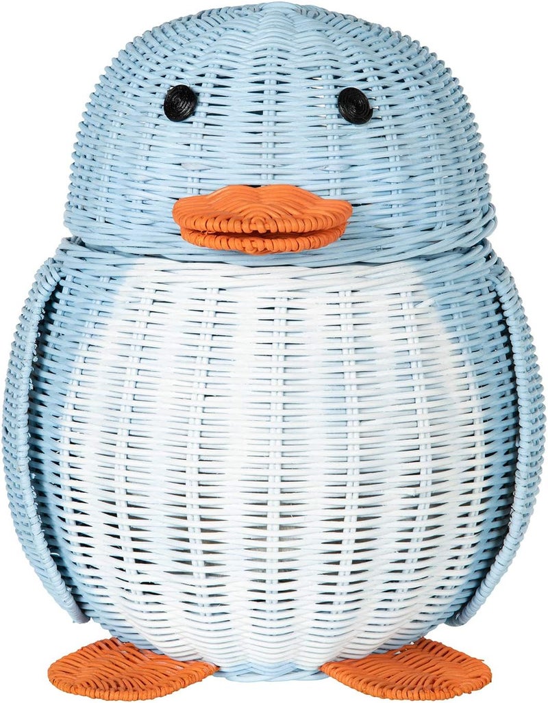 Kouboo KOUBOO Wicker Penguin MultiColor Storage Basket Blue and White  - Image 2