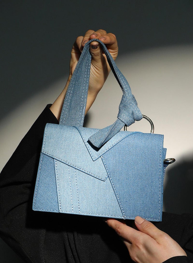 Haute Sauce Women's The Denim Sash Hand Bag - Light Blue  - Image 3
