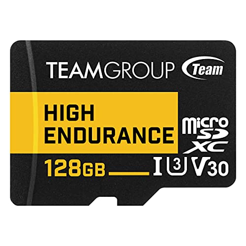 TEAMGROUP HIGH Endurance 128GB Micro SDXC UHSI U3 V30 4K 100MBs Designed for Monitoring Stable Durable Long Lasting Flash Memory Card Support 4K Full HD Video Recording THUSDX128GIV3002 - Image 1