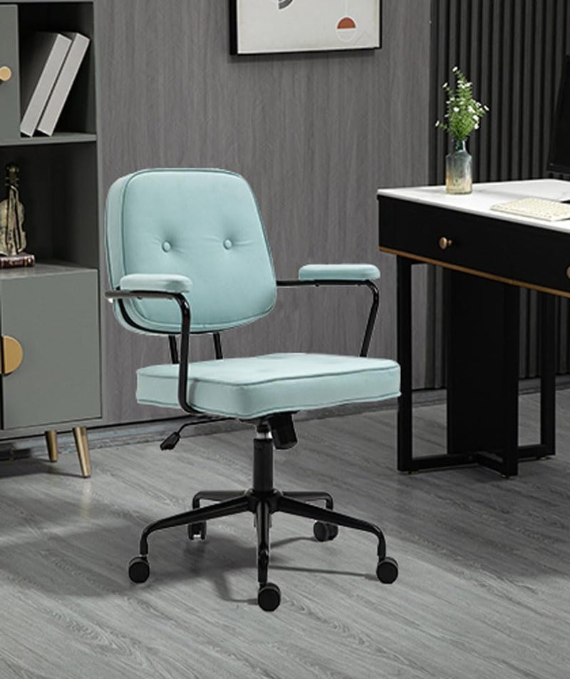 LIMOS Home Office Desk Chairs,Technical Cloth Fabric Computer Chair with Padded Armrests Back Support,Swivel Office Chair for Adults, Teen (Blue) - Image 1