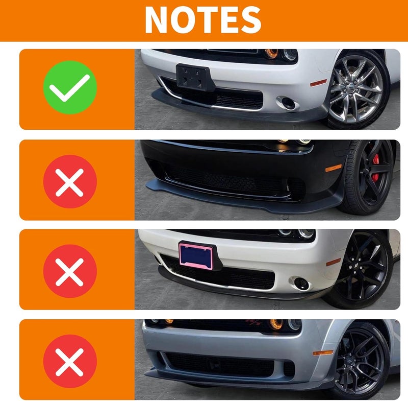 PDKLIN Front Bumper Lip Splitter Protector Cover Trim for 2015-2023 Dodge Challenger SXT GT R/T Scat Pack - Red - Image 2